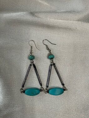 Turquoise Bead Dangle Earrings - Women Jewelry